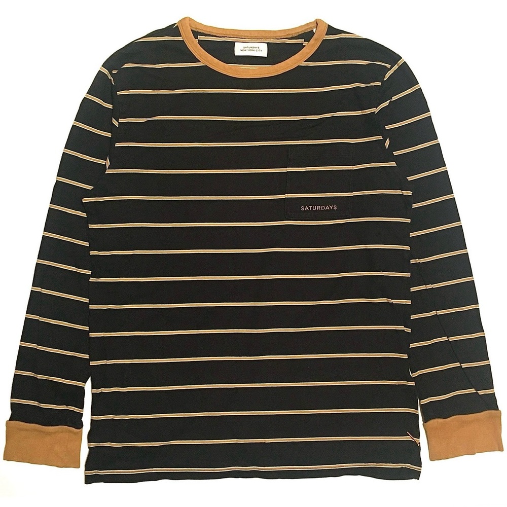 Saturdays New York City Black and Tan Long Sleeve Shirt